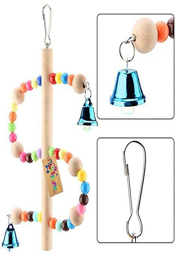 ويستيرن إرا لعبة تأرجح خشبية طبيعية مرحة على شكل خرز للطيور، من العصر الغربي - Image 2